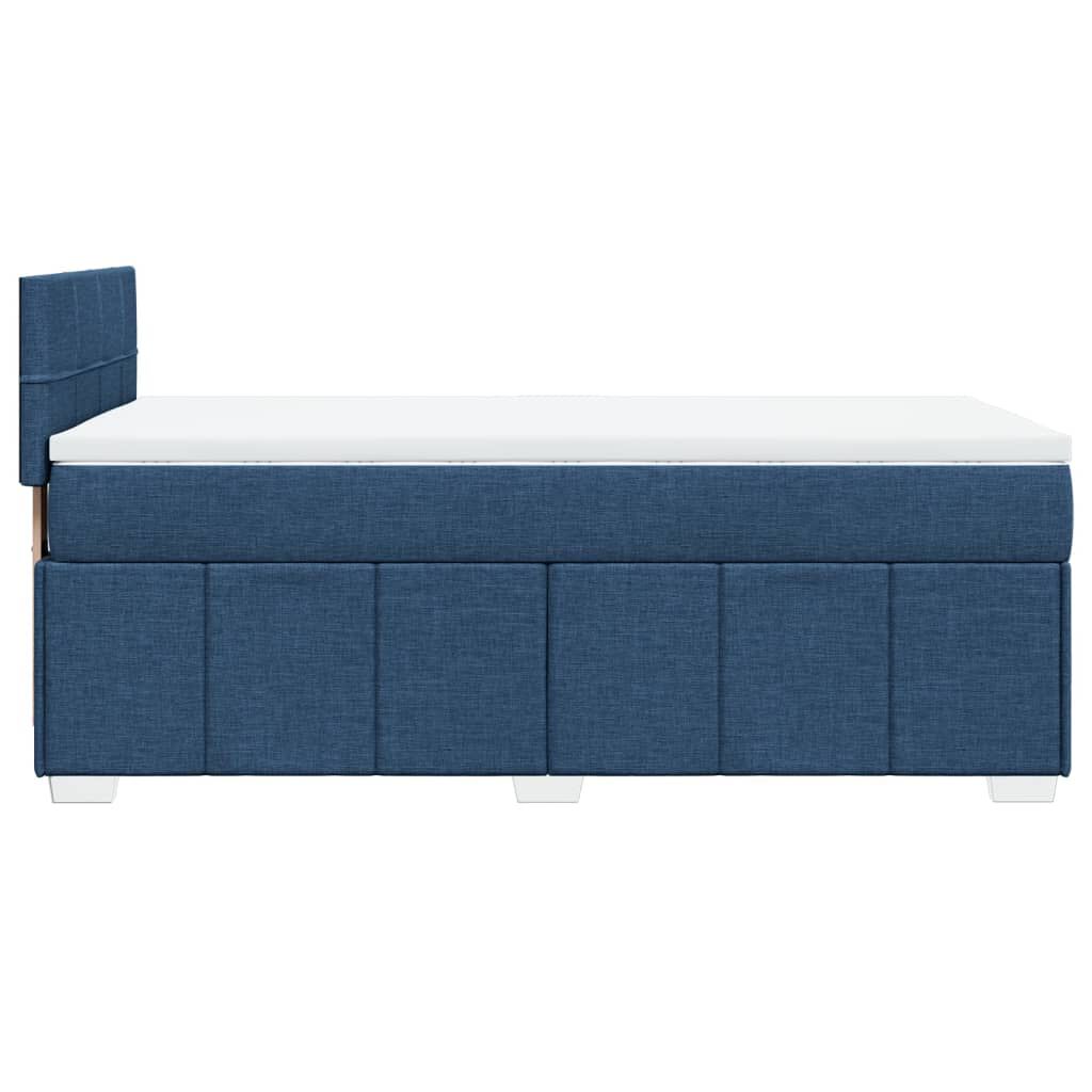 vidaXL Κρεβάτι Boxspring με Στρώμα Μπλε 80x200 εκ. Υφασμάτινο