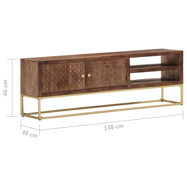 vidaXL Έπιπλο Τηλεόρασης 138 x 30 x 46 εκ. από Μασίφ Ξύλο Μάνγκο