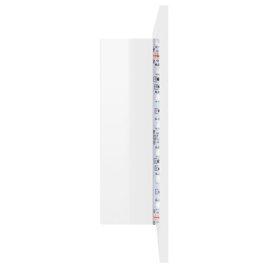 vidaXL Καθρέφτης Μπάνιου με LED Γυαλιστερό Λευκό 80x12x45εκ. Ακρυλικός