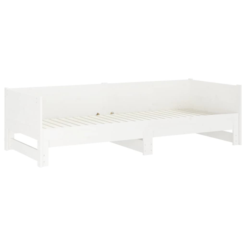 vidaXL Καναπές Κρεβάτι Συρόμενος Λευκός 2x(90x190) εκ. από Μασίφ Πεύκο
