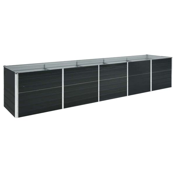 vidaXL Ζαρντινιέρα Υπερυψωμένη Ανθρακί 400x80x45 εκ. Γαλβαν. Χάλυβας