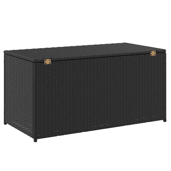 vidaXL Κουτί Αποθήκευσης Κήπου Μαύρο 100x50x50 εκ. από Συνθετικό Ρατάν