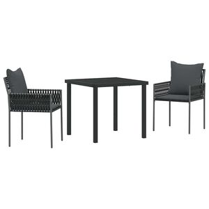vidaXL &Sigma;έ&tau; &phi;&alpha;&gamma;&eta;&tau;&omicron;ύ &gamma;&iota;&alpha; &kappa;ή&pi;&omicron; 3 pcs &Mu;&alpha;ύ&rho;&omicron; &kappa;&alpha;&iota; &Gamma;&kappa;&rho;&iota; &Rho;ά&tau;&alpha; PE