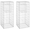 vidaXL Συρματοκιβώτια Στύλοι 2 τεμ. 40 x 40 x 100 εκ. Σιδερένιοι