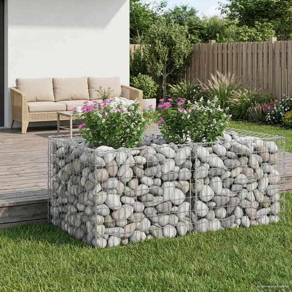 vidaXL &Alpha;&nu;&alpha;&sigma;&eta;&kappa;&omega;&mu;έ&nu;&omicron; &kappa;&rho;&epsilon;&beta;ά&tau;&iota; gabion &Alpha;&sigma;&eta;&mu;ί 100 x 100 x 60 &epsilon;&kappa;.