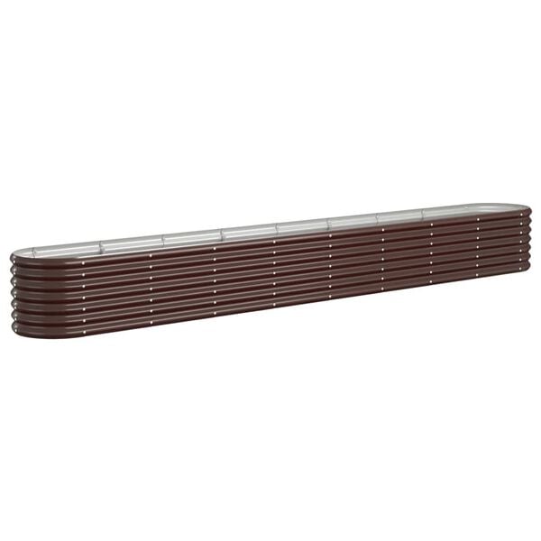vidaXL Ζαρντινιέρα Καφέ 332x40x36 εκ. Γαλβανισμένος χάλυβας