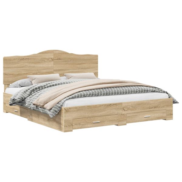 vidaXL &Sigma;&kappa;&epsilon;&lambda;&epsilon;&tau;ό&sigmaf; &Kappa;&rho;&epsilon;&beta;&alpha;&tau;&iota;&omicron;ύ &Delta;&rho;ύ&sigmaf; Sonoma 180 x 200 cm &Epsilon;&pi;&epsilon;&xi;&epsilon;&rho;&gamma;&alpha;&sigma;&mu;έ&nu;&omicron; &xi;ύ&lambda;&omicron;