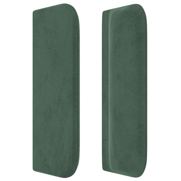 vidaXL Κρεβάτι Boxspring με Στρώμα Σκούρο Πράσινο 80x200 εκ. Βελούδινο