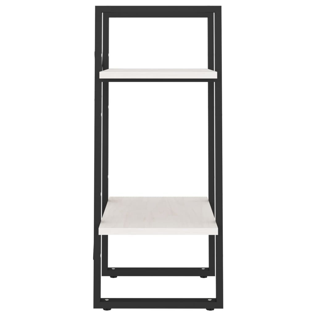 vidaXL Βιβλιοθήκη με 2 Ράφια Λευκή 40x30x70 εκ. από Μασίφ Ξύλο Πεύκου