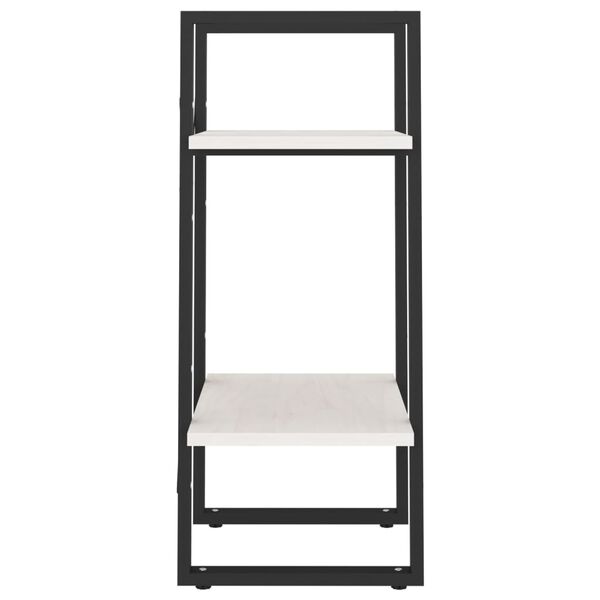 vidaXL Βιβλιοθήκη με 2 Ράφια Λευκή 40x30x70 εκ. από Μασίφ Ξύλο Πεύκου