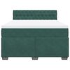 vidaXL Κρεβάτι Boxspring με Στρώμα Σκούρο Πράσινο 160x200εκ. Βελούδινο