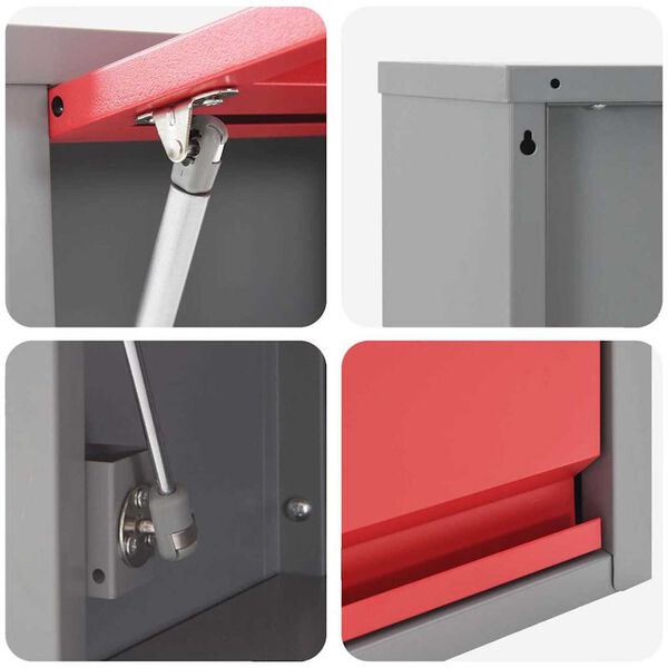 vidaXL Ντουλάπα Εργαλείων Κόκκινο και γκρι 50 x 25 x 35 εκ.
