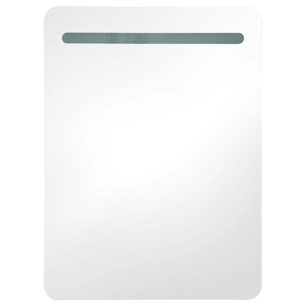 vidaXL Καθρέφτης Μπάνιου με Ντουλάπι & LED Λευκό/Δρύς 60x11x80 εκ.