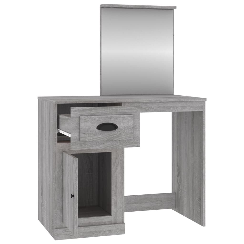 vidaXL Μπουντουάρ με Καθρέφτη Γκρι Sonoma 90x50x132,5 εκ. Επεξ. Ξύλο