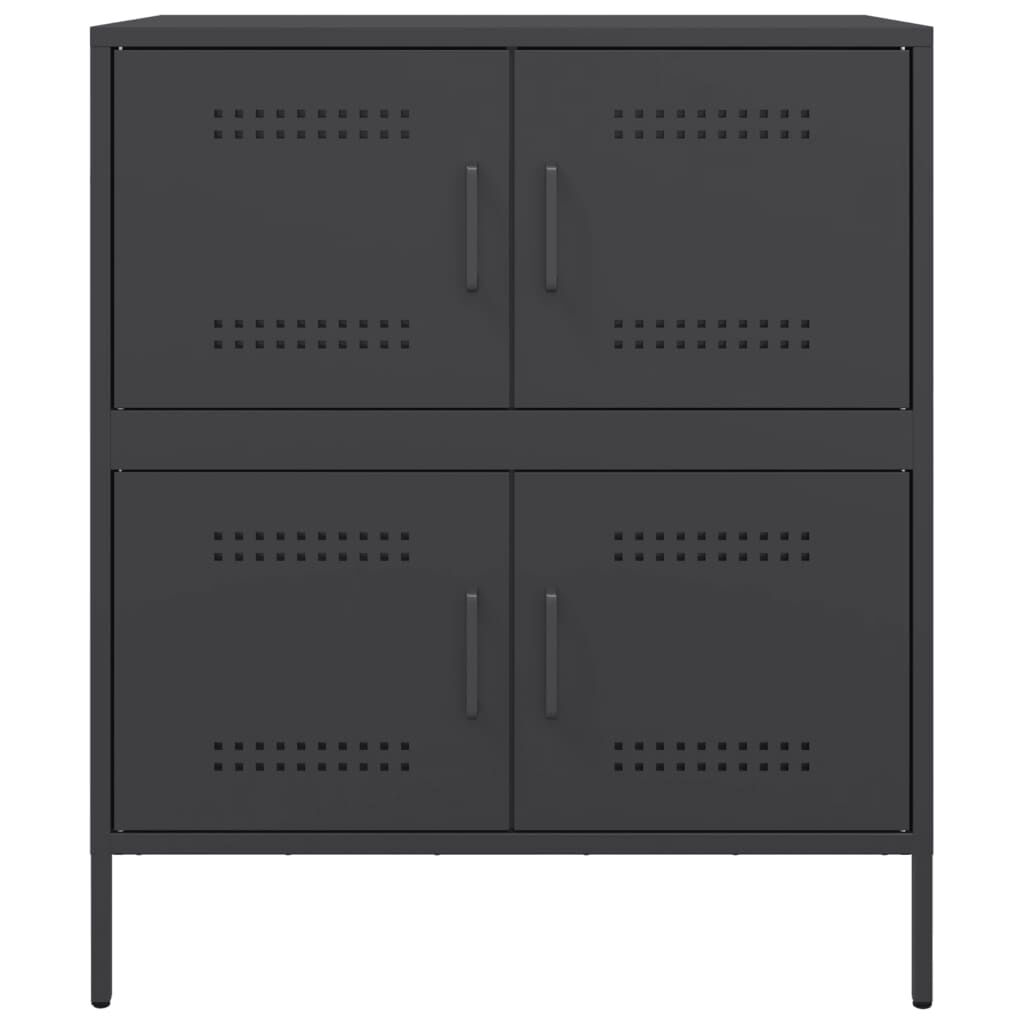vidaXL Ντουλάπι Μαύρο 68x39x79 εκ. από Ατσάλι