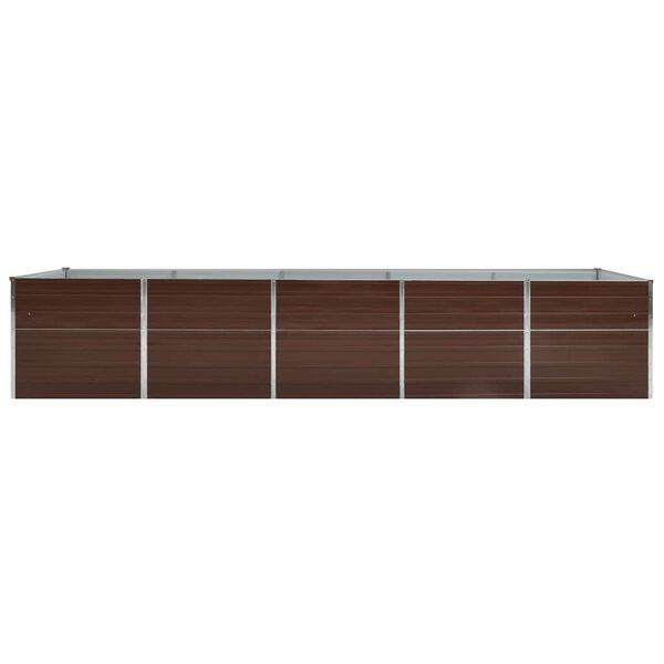 vidaXL Ζαρντινιέρα Υπερυψωμένη Καφέ 400x80x77 εκ. Γαλβαν. Χάλυβας