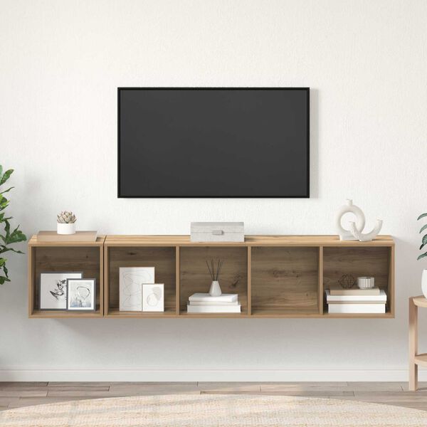 vidaXL 2 pcs artisan δρυς 37 x 37 x 142.5 εκ Επεξεργασμένο ξύλο