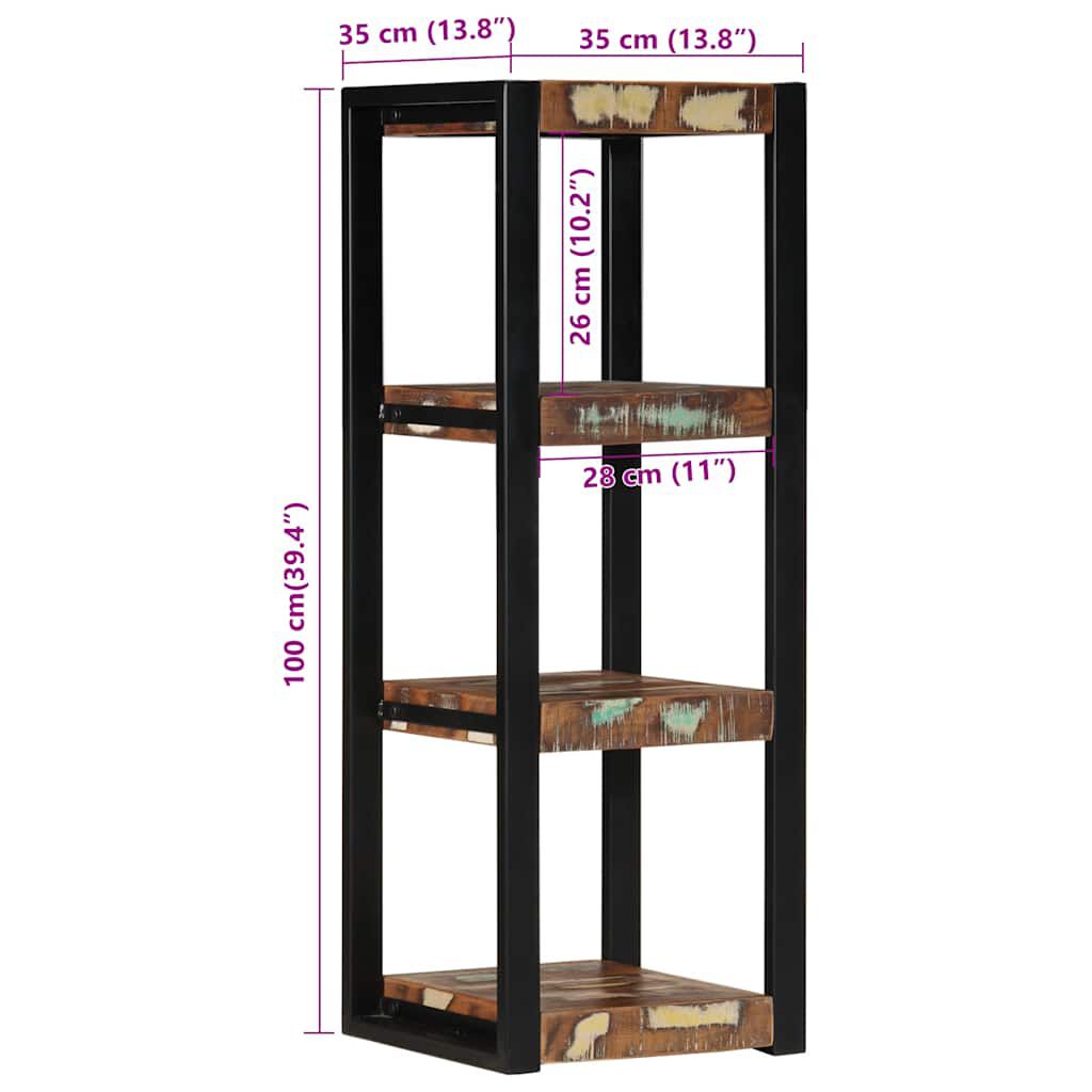vidaXL Ράφι τοίχου Πολύχρωμο 35x35x100 cm Στερεό ξύλο ανακτημένο
