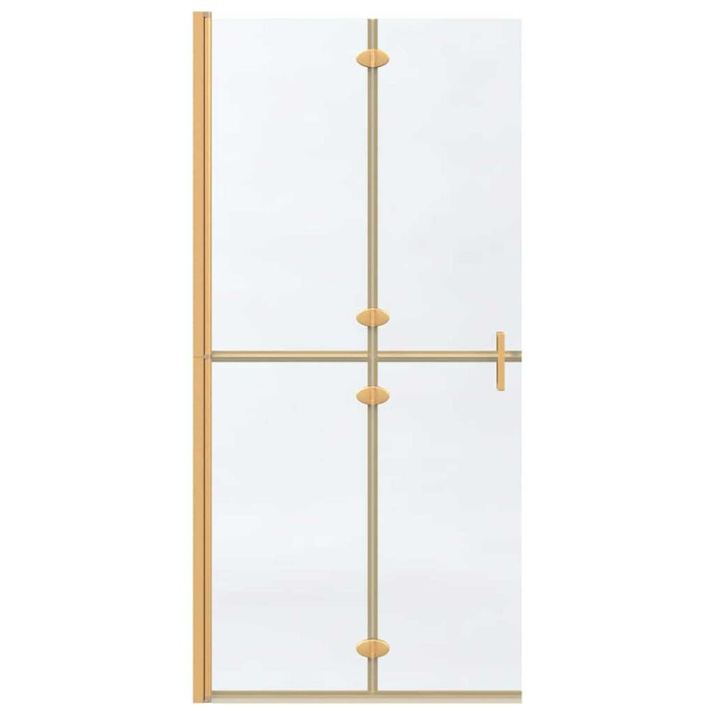 vidaXL Τοίχος ντους Walk-in Άλλο Χρυσό και διαφανές 90 x 190 cm