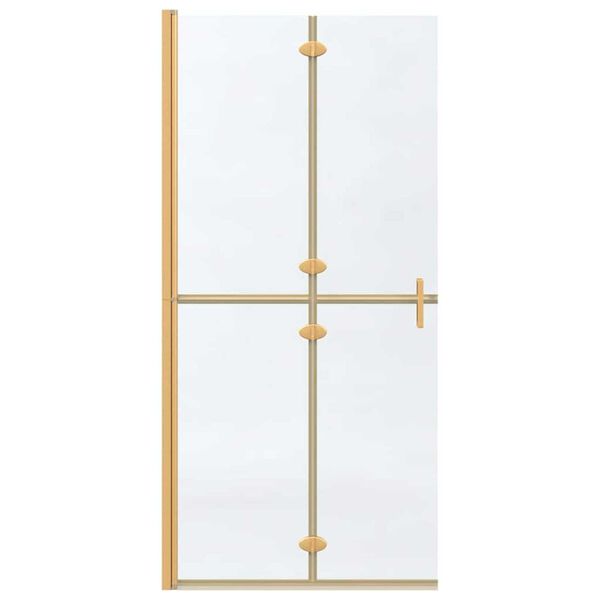 vidaXL Τοίχος ντους Walk-in Άλλο Χρυσό και διαφανές 90 x 190 cm