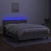 vidaXL &Kappa;&rho;&epsilon;&beta;ά&tau;&iota; Boxspring &mu;&epsilon; &Sigma;&tau;&rho;ώ&mu;&alpha; & LED &Alpha;&nu;.&Gamma;&kappa;&rho;&iota; 140x190&epsilon;&kappa;. &Upsilon;&phi;&alpha;&sigma;&mu;ά&tau;&iota;&nu;&omicron;