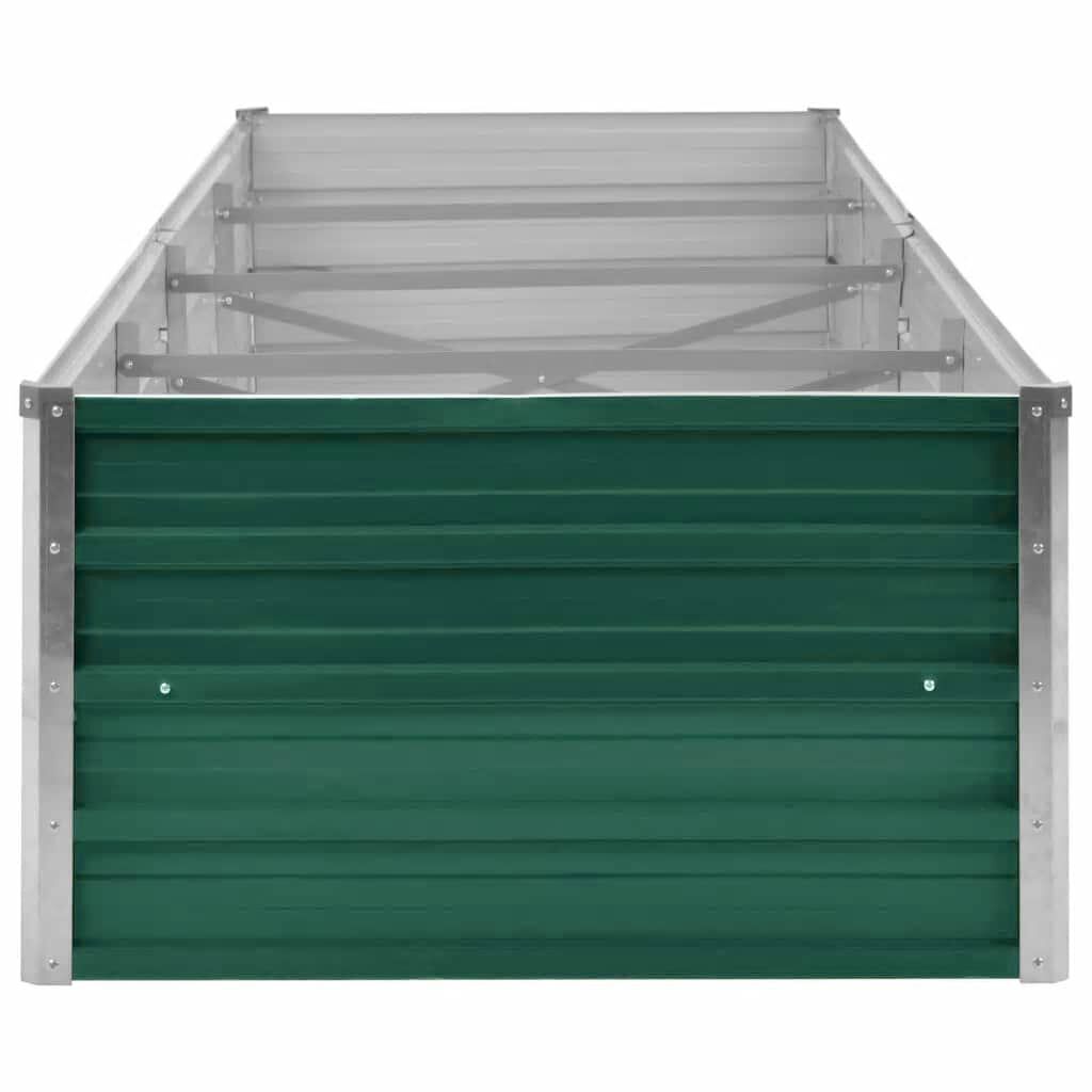 vidaXL Ζαρντινιέρα Υπερυψωμένη Πράσινη 320x80x45 εκ. Γαλβαν. Χάλυβας