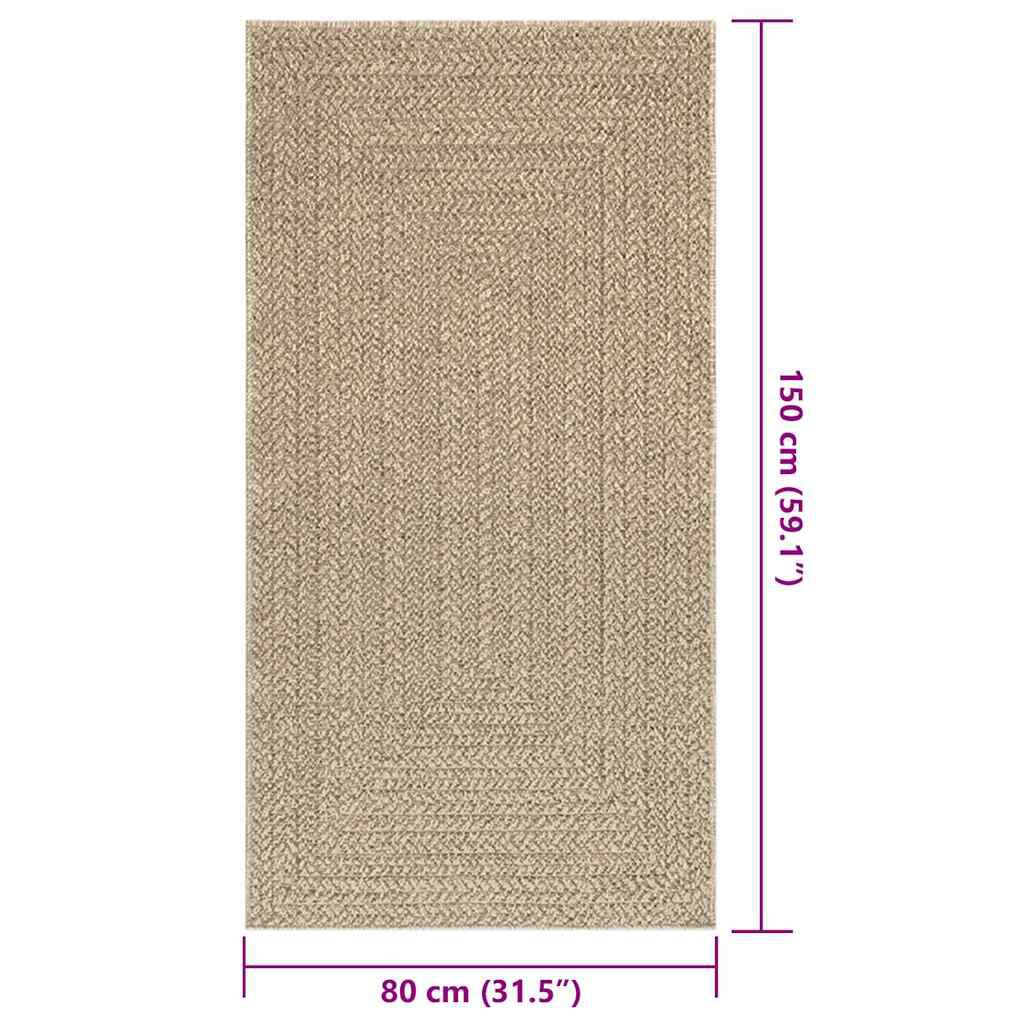 vidaXL Χαλί ZIZUR Μπεζ Όψη Γιούτας Εσωτ. & Εξωτ. Χώρου 80 x 150 εκ.