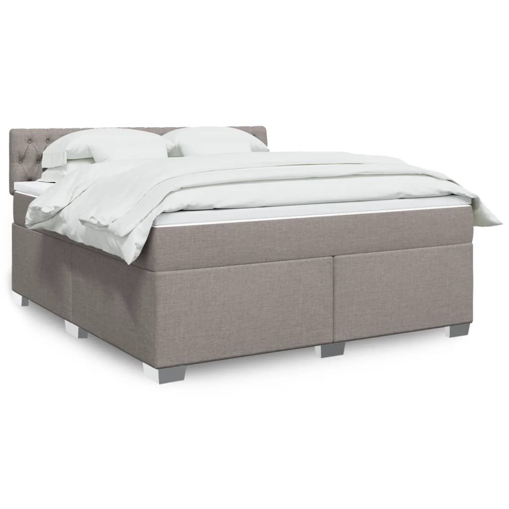vidaXL Κρεβάτι Boxspring με Στρώμα Taupe 180x200 εκ. Υφασμάτινο