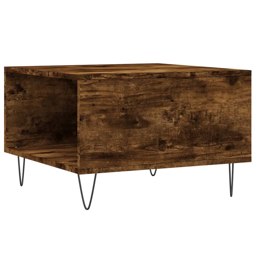 vidaXL Τραπεζάκι Σαλονιού Καπνιστή Δρυς 55x55x36,5εκ. Επεξεργασμ. Ξύλο