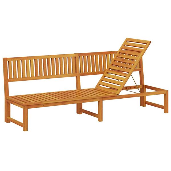 vidaXL Ξαπλώστρα 1-πρόσωπο Καφέ 200 x 57 x 75εκ Μασίφ ξύλο ακακίας