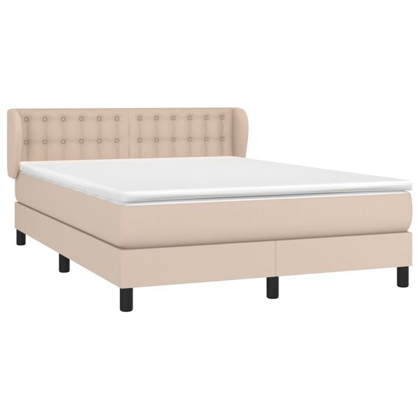 vidaXL &Kappa;&rho;&epsilon;&beta;ά&tau;&iota; Boxspring &mu;&epsilon; &Sigma;&tau;&rho;ώ&mu;&alpha; &Kappa;&alpha;&pi;&omicron;&upsilon;&tau;&sigma;ί&nu;&omicron; 140x190&epsilon;&kappa;.&alpha;&pi;ό &Sigma;&upsilon;&nu;&theta;.&Delta;έ&rho;&mu;&alpha;