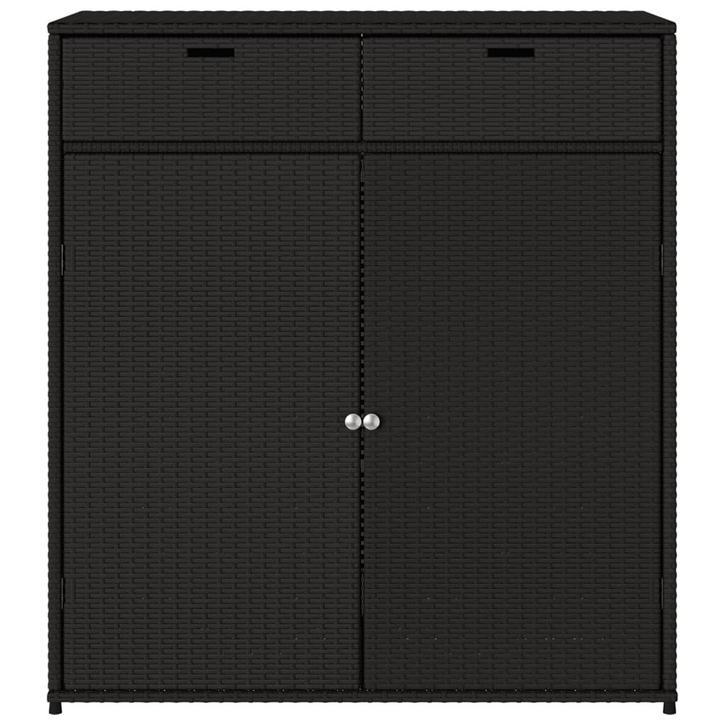 vidaXL Ντουλάπι Αποθήκευσης Κήπου Μαύρο 105x55x113 εκ. από Συνθ. Ρατάν