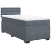 vidaXL Κρεβάτι Boxspring με Στρώμα Σκούρο Γκρι Single Βελούδινο