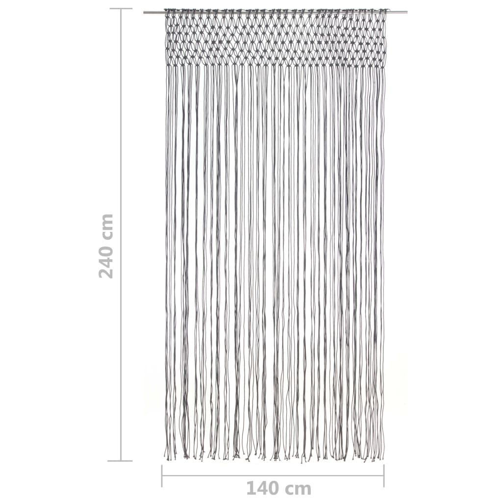 vidaXL Κουρτίνα Μακραμέ Ανθρακί 140 x 240 εκ. Βαμβακερή