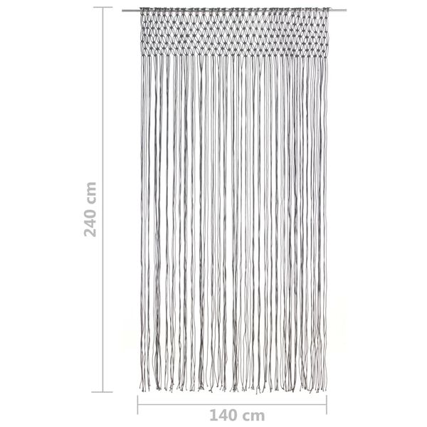 vidaXL Κουρτίνα Μακραμέ Ανθρακί 140 x 240 εκ. Βαμβακερή