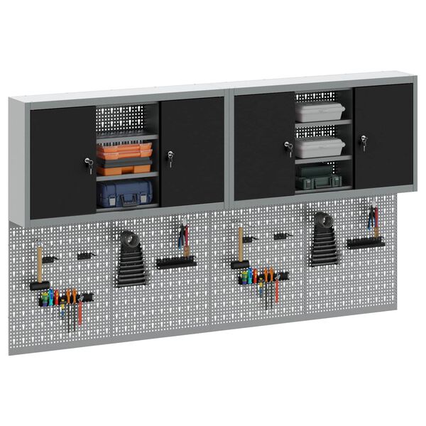 vidaXL &Sigma;&epsilon;&tau; &nu;&tau;&omicron;&upsilon;&lambda;&alpha;&pi;ώ&nu; &epsilon;&rho;&gamma;&alpha;&lambda;&epsilon;ί&omega;&nu; &mu;&epsilon; &rho;ά&phi;&iota; &mu;&epsilon; &alpha;&pi;&omicron;&theta;ή&kappa;&epsilon;&upsilon;&sigma;&eta; 6 pcs &Mu;&alpha;ύ&rho;&omicron;