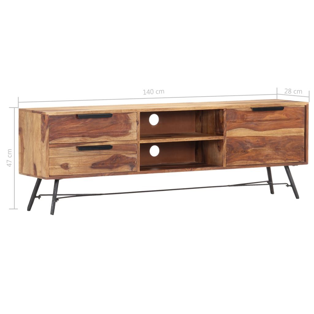 vidaXL Έπιπλο Τηλεόρασης 140 x 28 x 47 εκ. από Μασίφ Ξύλο Sheesham