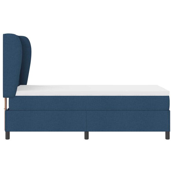 vidaXL Κρεβάτι με ελατήρια με στρώμα Μπλε 100 x 200 cm ύφασμα