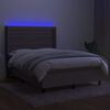 vidaXL &Kappa;&rho;&epsilon;&beta;ά&tau;&iota; Boxspring &mu;&epsilon; &Sigma;&tau;&rho;ώ&mu;&alpha; & LED Taupe 140x190 &epsilon;&kappa;. &Upsilon;&phi;&alpha;&sigma;&mu;ά&tau;&iota;&nu;&omicron;