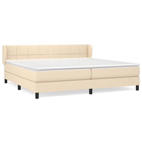 vidaXL &Kappa;&rho;&epsilon;&beta;ά&tau;&iota; Boxspring &mu;&epsilon; &Sigma;&tau;&rho;ώ&mu;&alpha; &Kappa;&rho;&epsilon;&mu; 200x200 &epsilon;&kappa;. &Upsilon;&phi;&alpha;&sigma;&mu;ά&tau;&iota;&nu;&omicron;