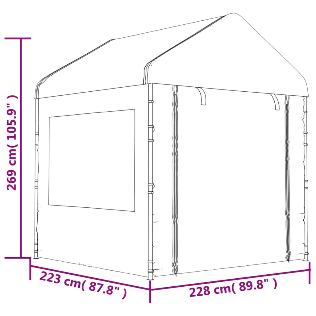 vidaXL Κιόσκι με Τέντα Λευκό 2,28 x 2,23 x 2,69 μ. από Πολυαιθυλένιο