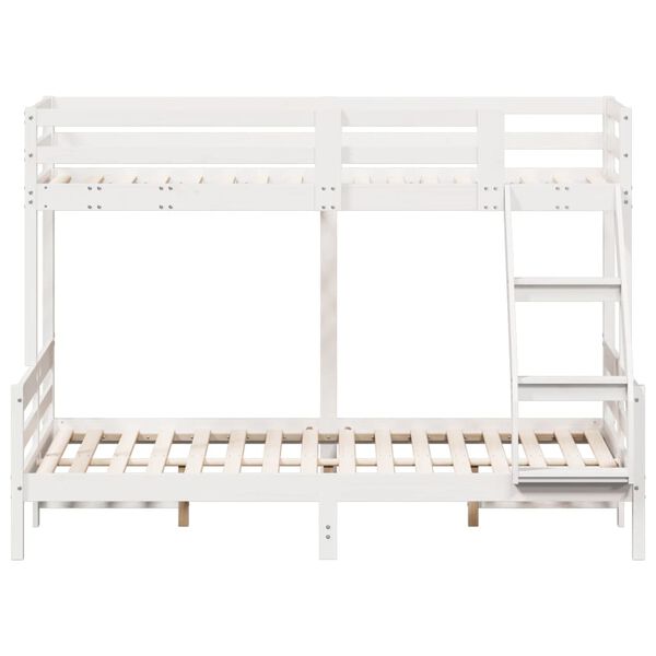 vidaXL Κουκέτα 90x200/140x200 εκ. Λευκό από Μασίφ Ξύλο Πεύκου