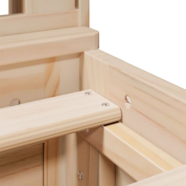vidaXL Κρεβάτι Βιβλιοθήκη Χωρίς Στρώμα 150x200 εκ Μασίφ Ξύλο Πεύκου