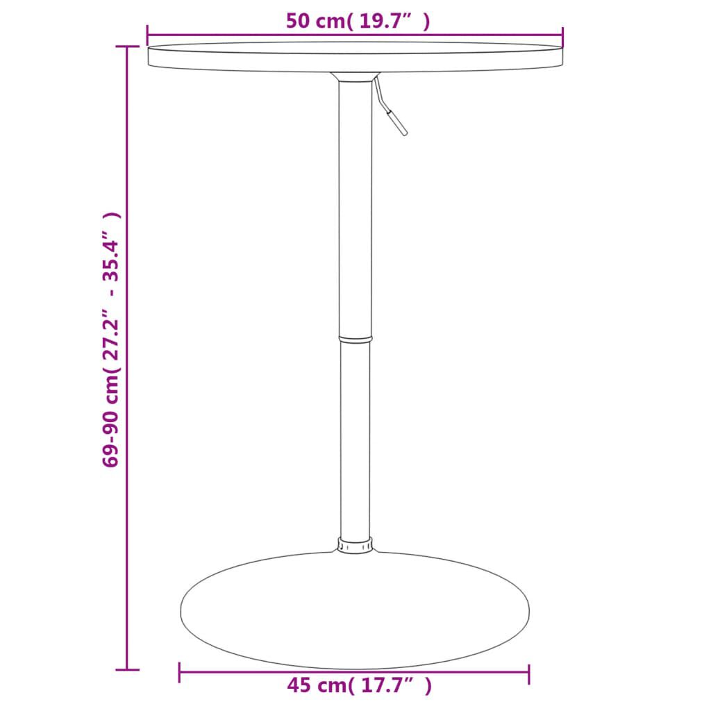 vidaXL Τραπέζι Μπαρ Μαύρο 50x50x90 εκ. Επ. Ξύλο / Επιχρωμιωμένο Ατσάλι
