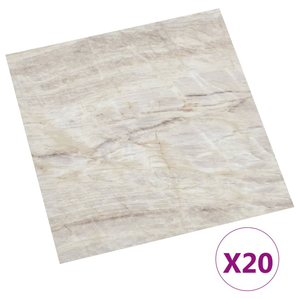 vidaXL Δάπεδο Αυτοκόλλητο Μπεζ 20 τεμ. 1,86 μ² από PVC