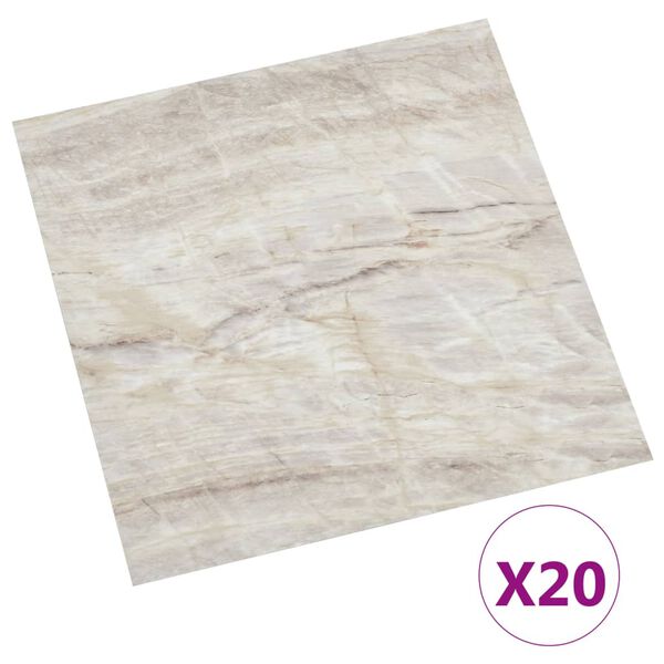 vidaXL Δάπεδο Αυτοκόλλητο Μπεζ 20 τεμ. 1,86 μ² από PVC