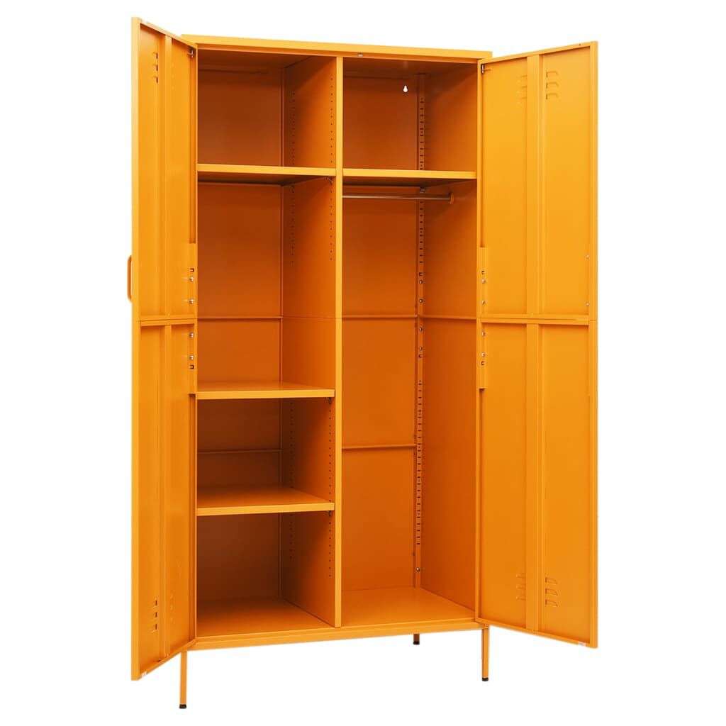 vidaXL Ντουλάπα Μουσταρδί 90 x 50 x 180 εκ. από Ατσάλι