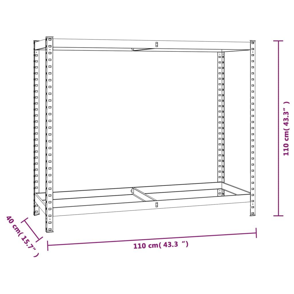 vidaXL Ραφιέρα Ελαστικών 2 Επιπέδων Ασημί 110 x 40 x 110 εκ. Ατσάλι