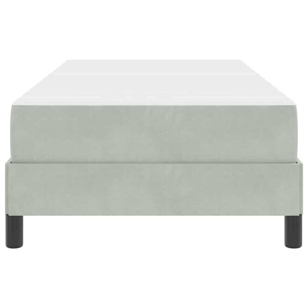 vidaXL Κρεβάτι box spring με στρώμα Ανοιχτό γκρι 80 x 200 cm Βελούδο