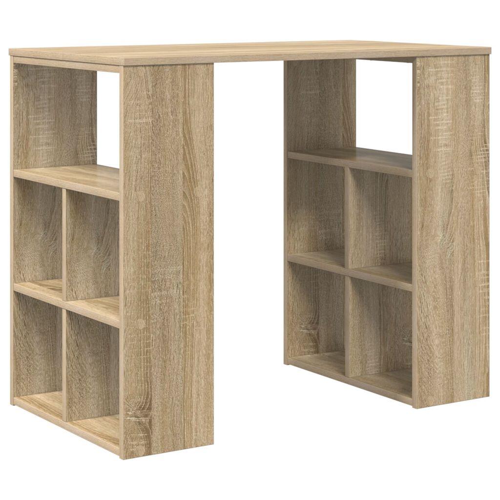 vidaXL Γραφείο με ράφι Sonoma Δρυς 90 x 50 x 75 εκ. Επεξεργασμένο ξύλο